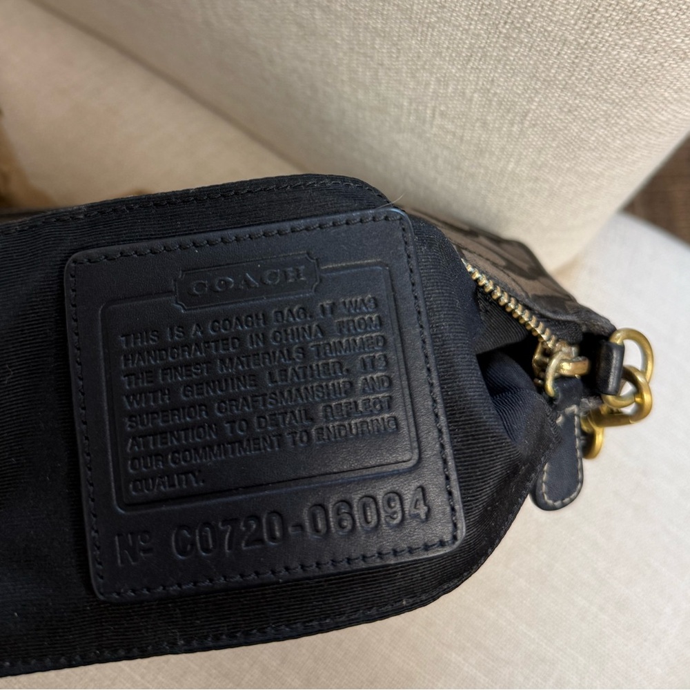 Vintage Coach Signature Mini Demi Pouch Hand Bag Canvas Leather 6094 - Picture 5 of 6